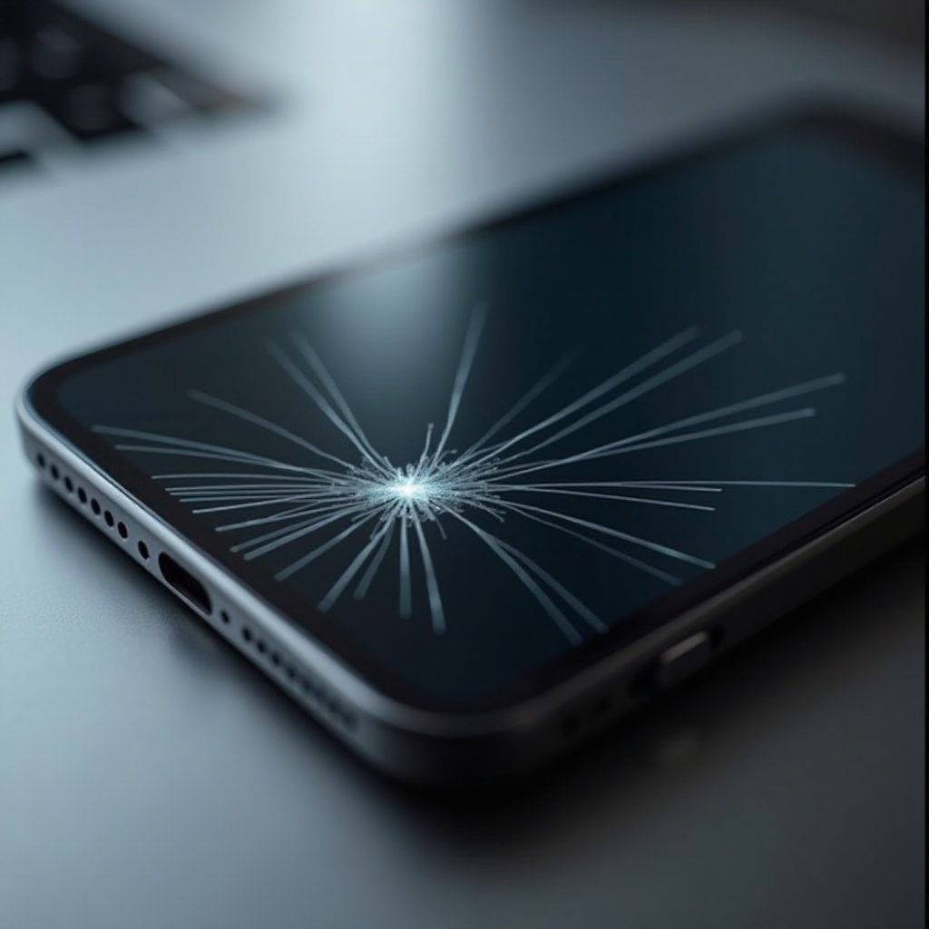 落下後のiPhone画面に白い線