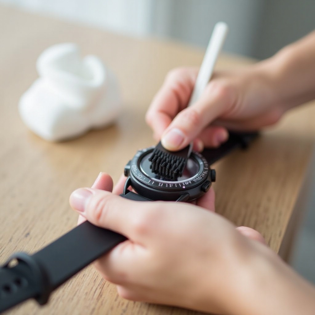 cara membersihkan jam tangan pintar samsung