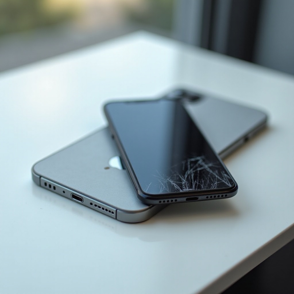 düştükten sonra iPhone ekranında beyaz çizgiler