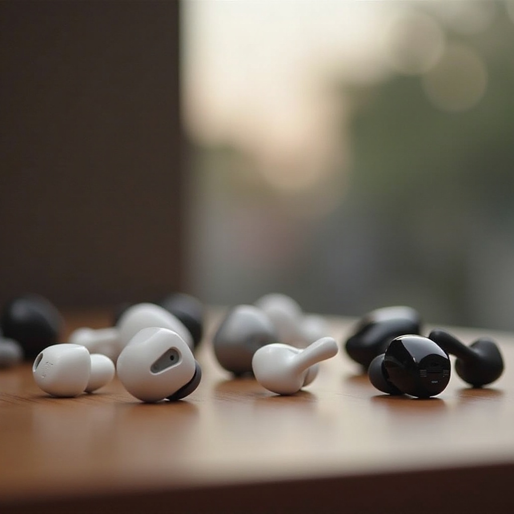 さまざまな種類のイヤホン