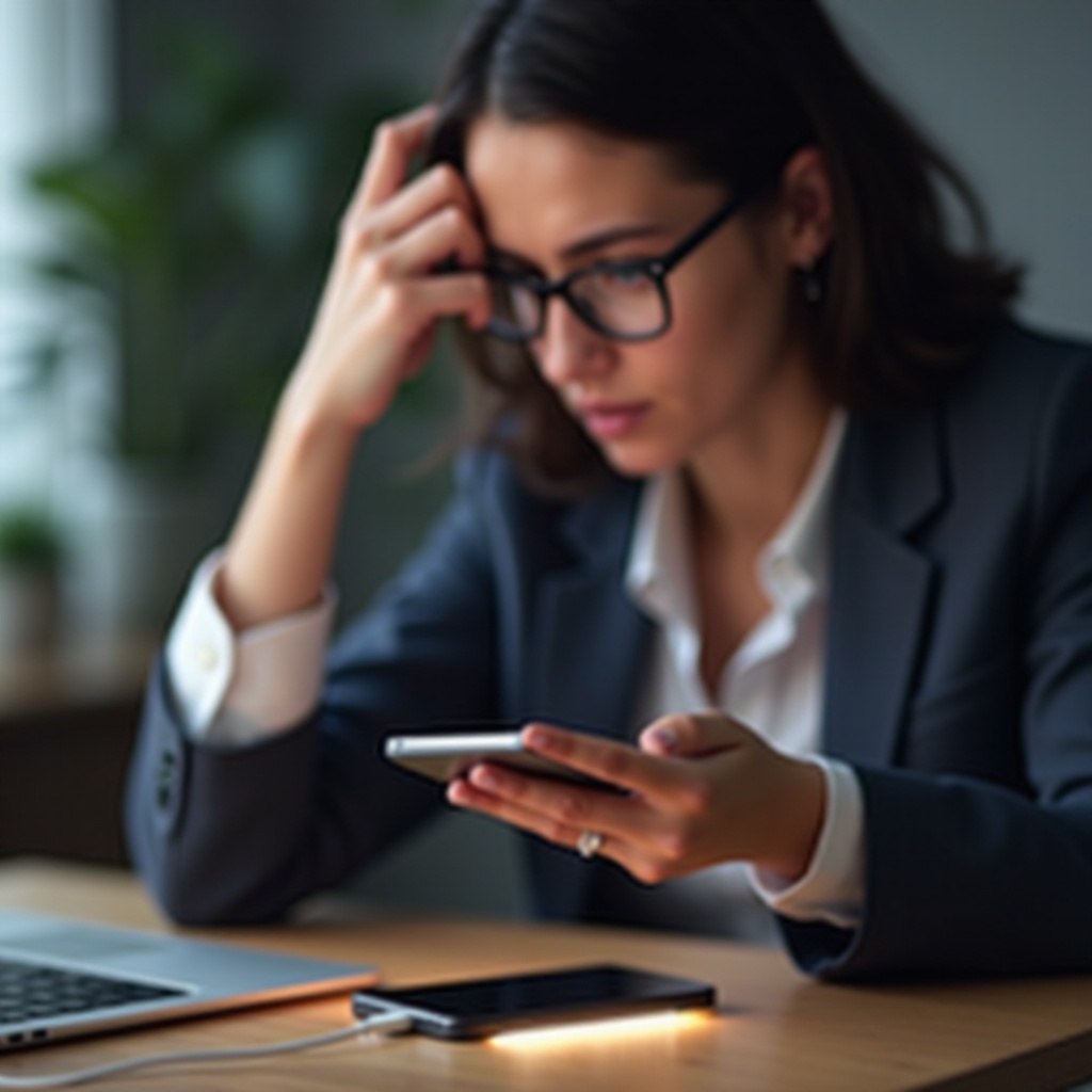 전화기가 충전되지만 켜지지 않음