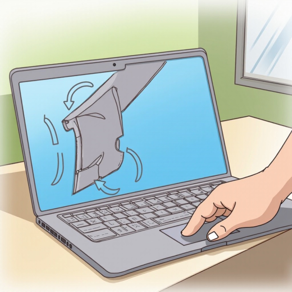 ノートパソコンの画面が逆さま