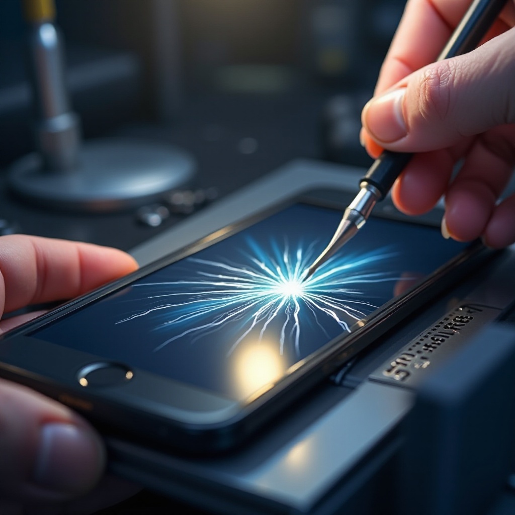 düştükten sonra iPhone ekranında beyaz çizgiler